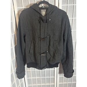 VTG‎ Rare I. Spiewak&Sons Harris Tweed Duffle Hooded Insulated Jacket SX352 S